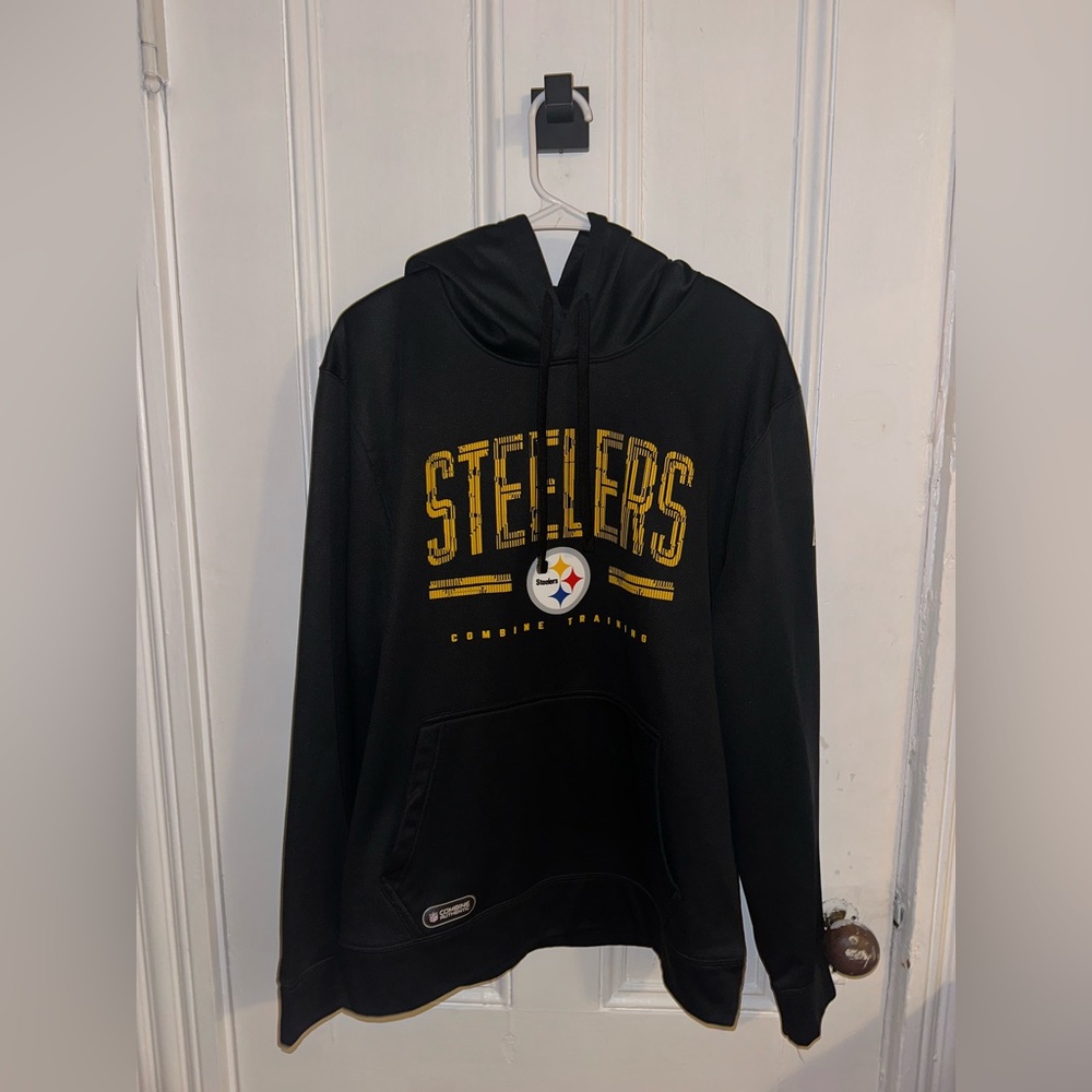 Men's Pittsburgh Steelers New Era Black Combine Authentic Pullover Hoodie Large
